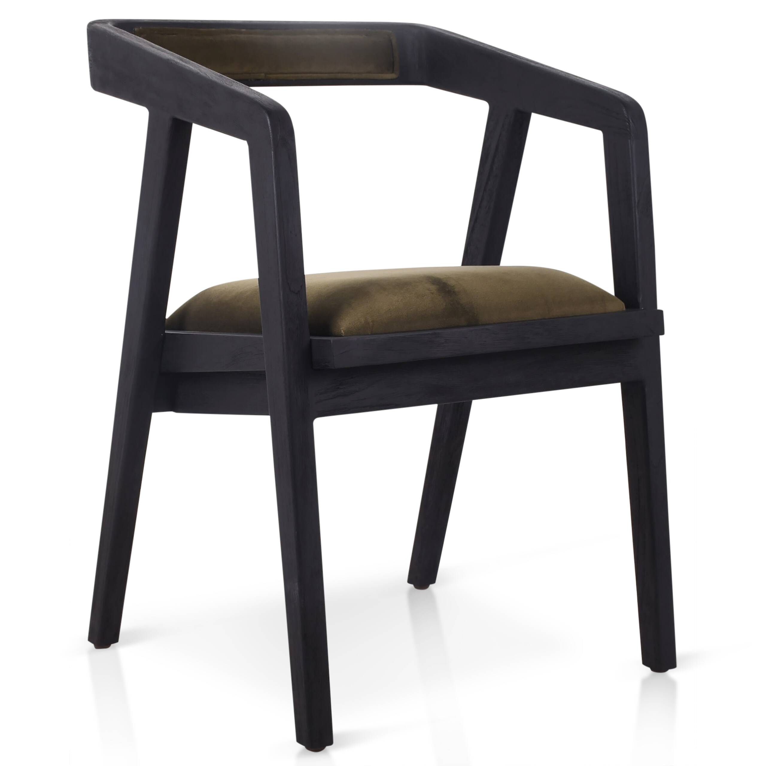 Pair of burnt wood chairs