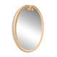 Grand miroir ovale vintage en métal émaillé blanc