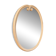 Grand miroir ovale vintage en métal émaillé blanc