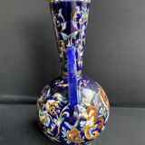 Vase with 2 handles earthenware gien decoration italian renaissance stamped