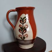 Pitcher vase signed Sitar glazed ceramic origin Romanian origin