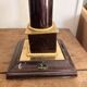 Pair of Neo-Classical Burgundy Lamps with Jansen Style Shades, Chic Le Dauphin