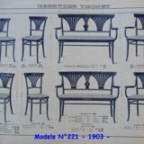 2 Thonet chairs No. 221 with bronze inlays, circa 1910