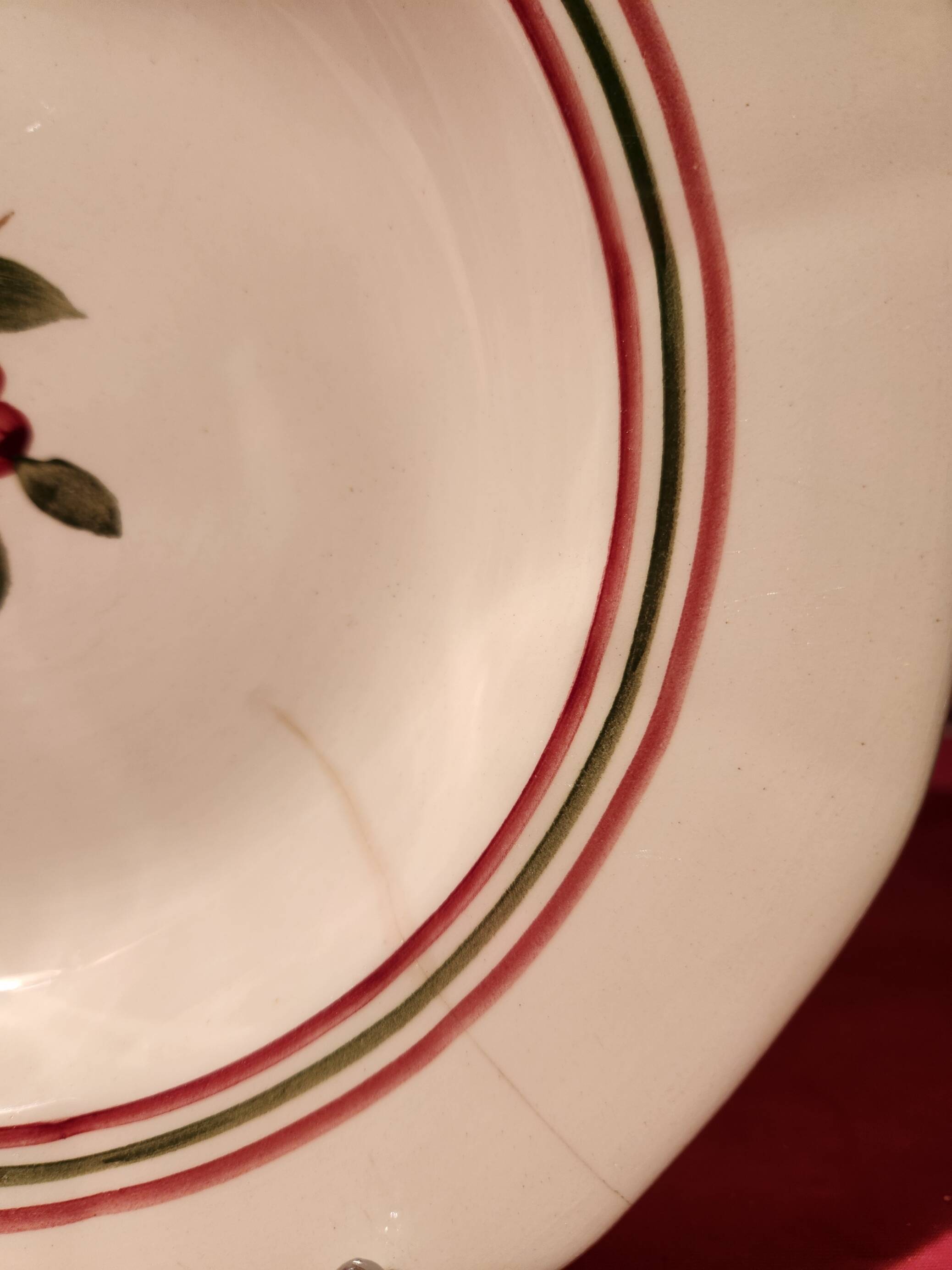 12 deep plates Armelle Sarreguemines hand-painted