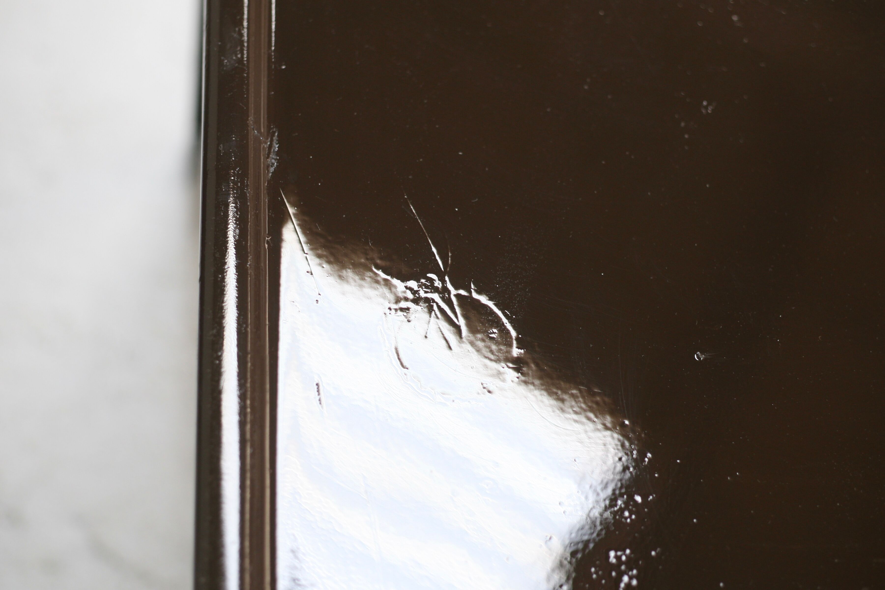 Fiberglass table, brown, France, circa 1970