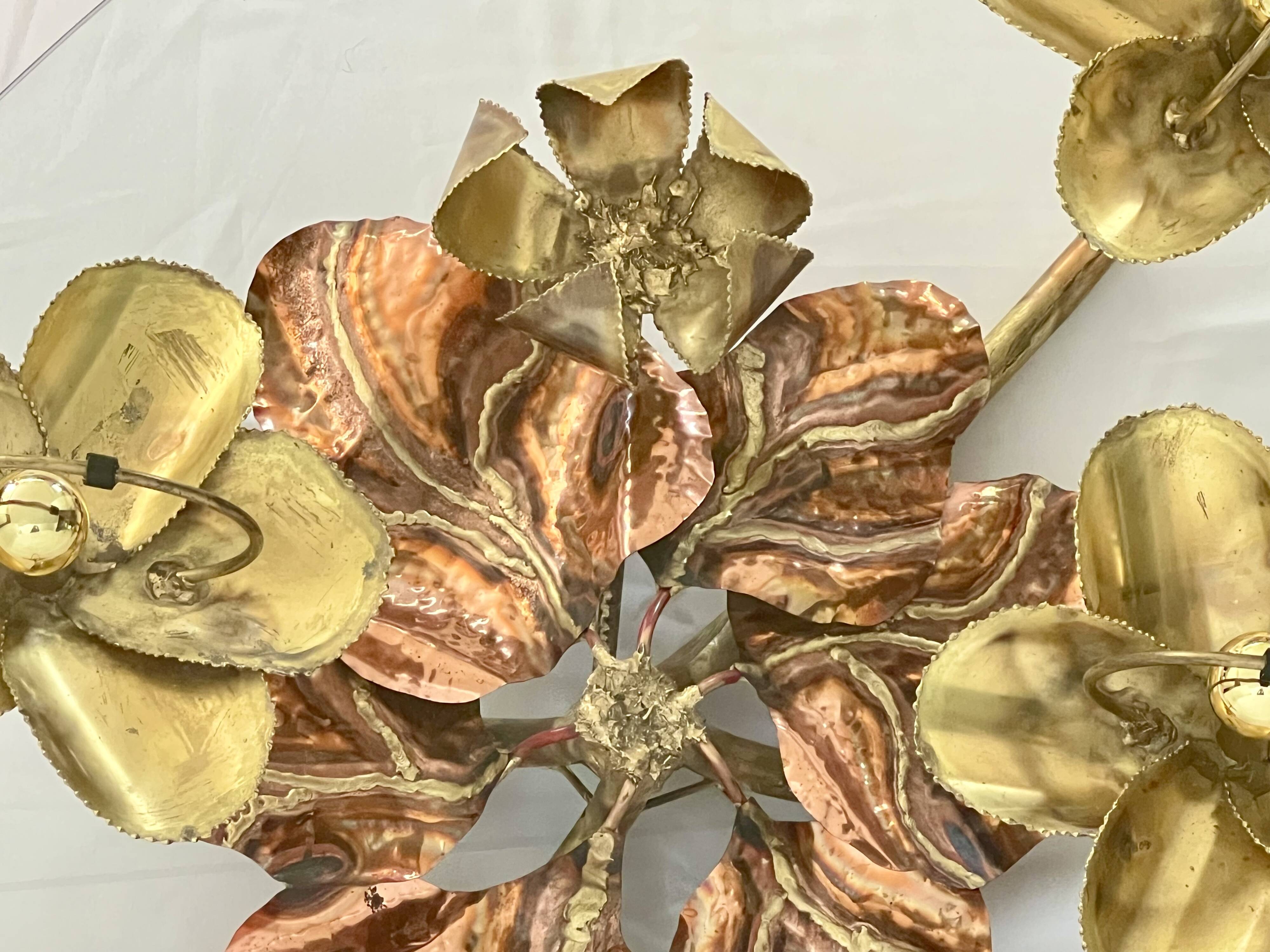 Sculptural coffee table with lighting by Henri Fernandez, France 70s