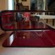 Red Plexiglass Coffee Table from the 1970s, French Design, Aesthetic
