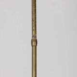 Vintage 50's chandelier in brass, green metal and glass italian design