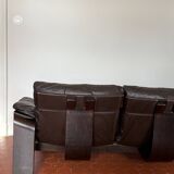 Canapé Panda d'Ake Fribyten pour Nelo Sweden (Roche Bobois) en bois et cuir.