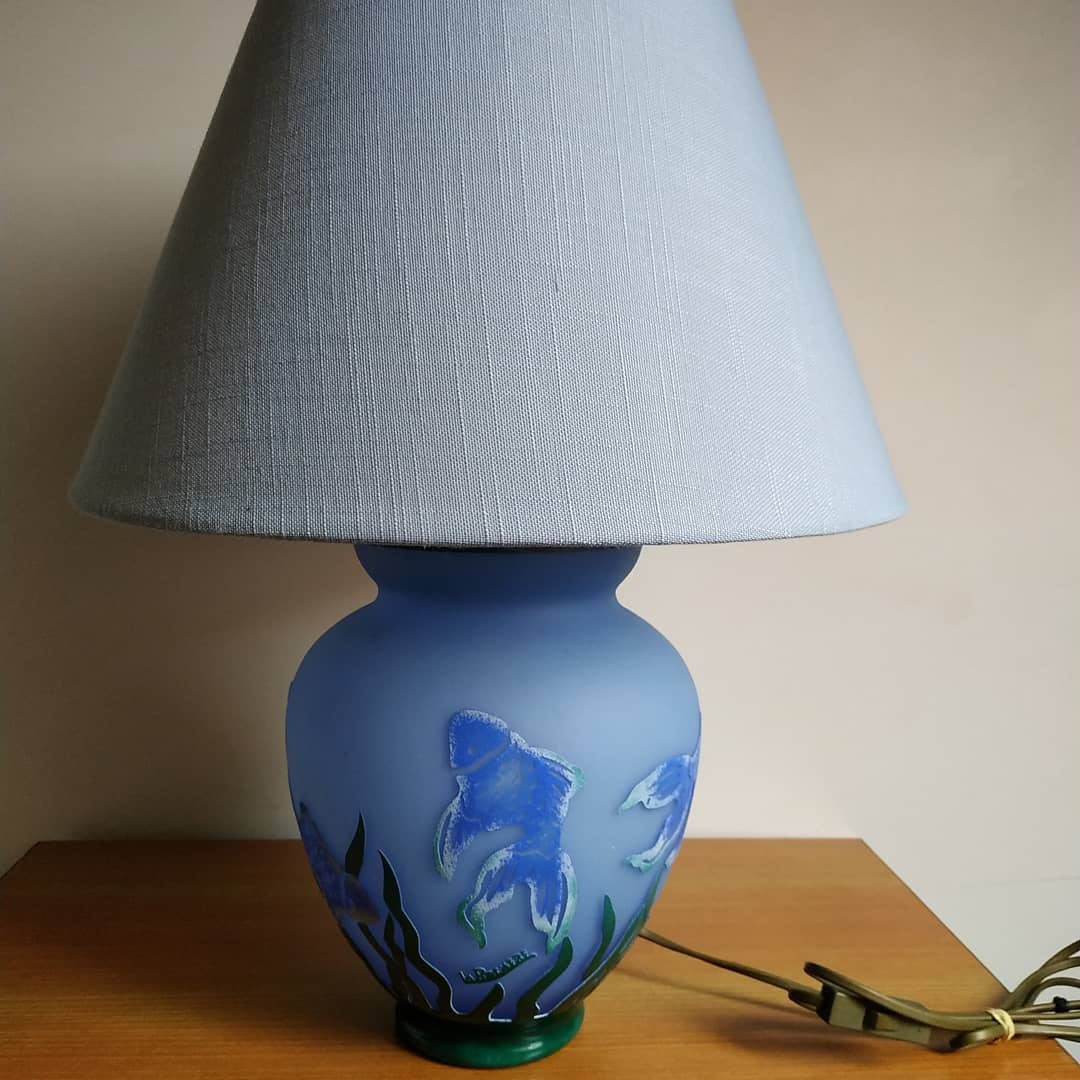 La Rochère glass paste lamp decorated at the seabed