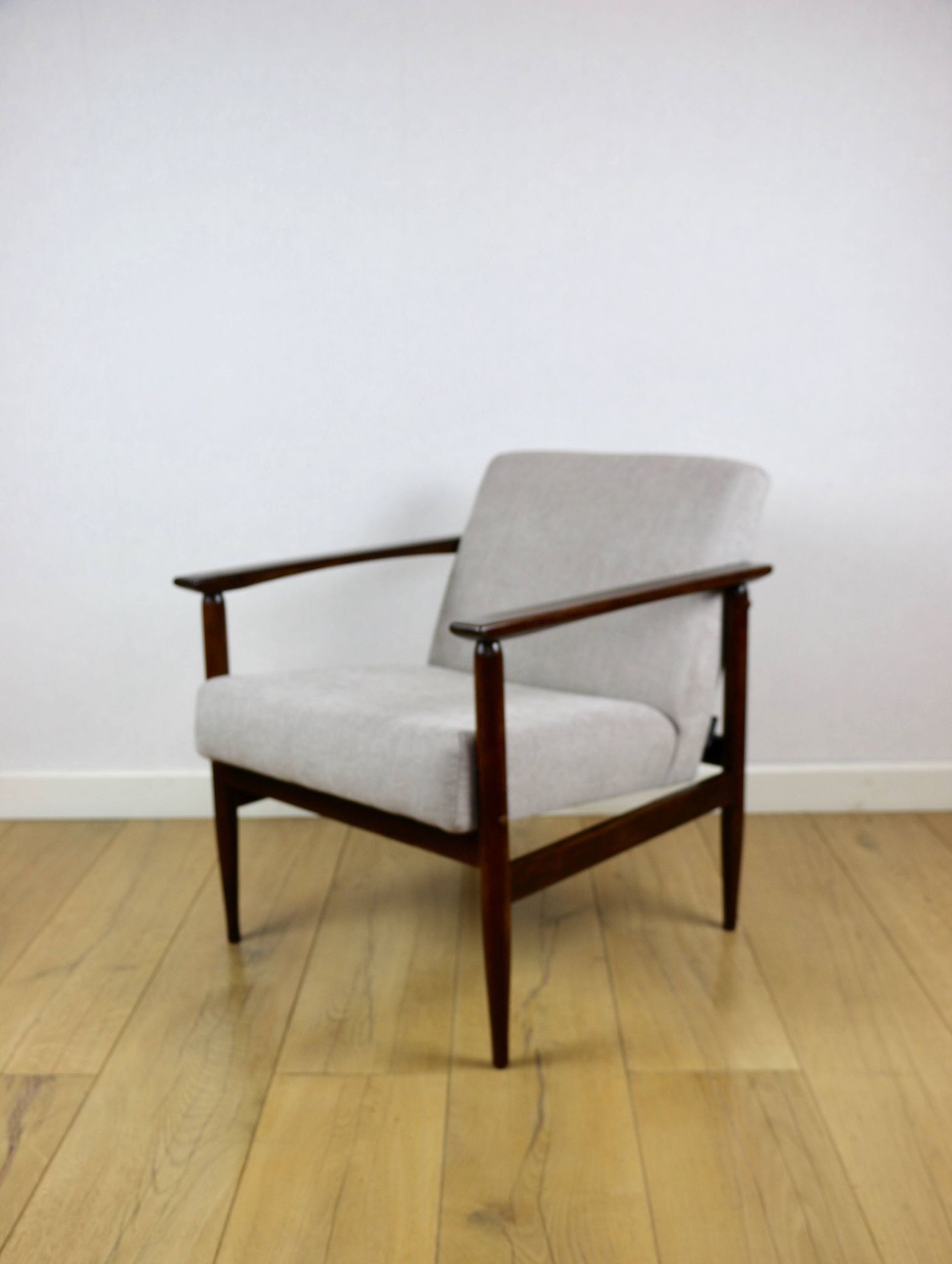 Fauteuil vintage Loft années 1970 marron clair - gris clair