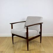 Fauteuil vintage Loft années 1970 marron clair - gris clair