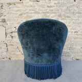 Toad armchair, blue velvet
