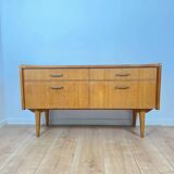 Buffet bas vintage en bois clair, 1960/70