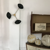 Sculptural wall sconce 3 black arms