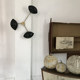 Applique murale sculpturale 3 bras noir