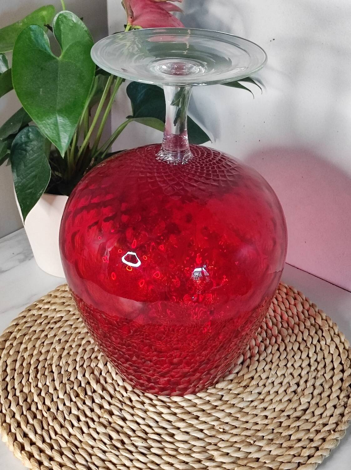 Red vase Empoli Italy 1960