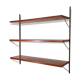 Scandinavian teak and brass metal shelf