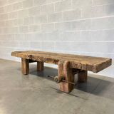Old workbench with low TV cabinet / coffee table / bench