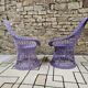 Pair of rattan and wicker armchairs, 1960s