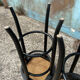 Tabourets de bar haut en rotin