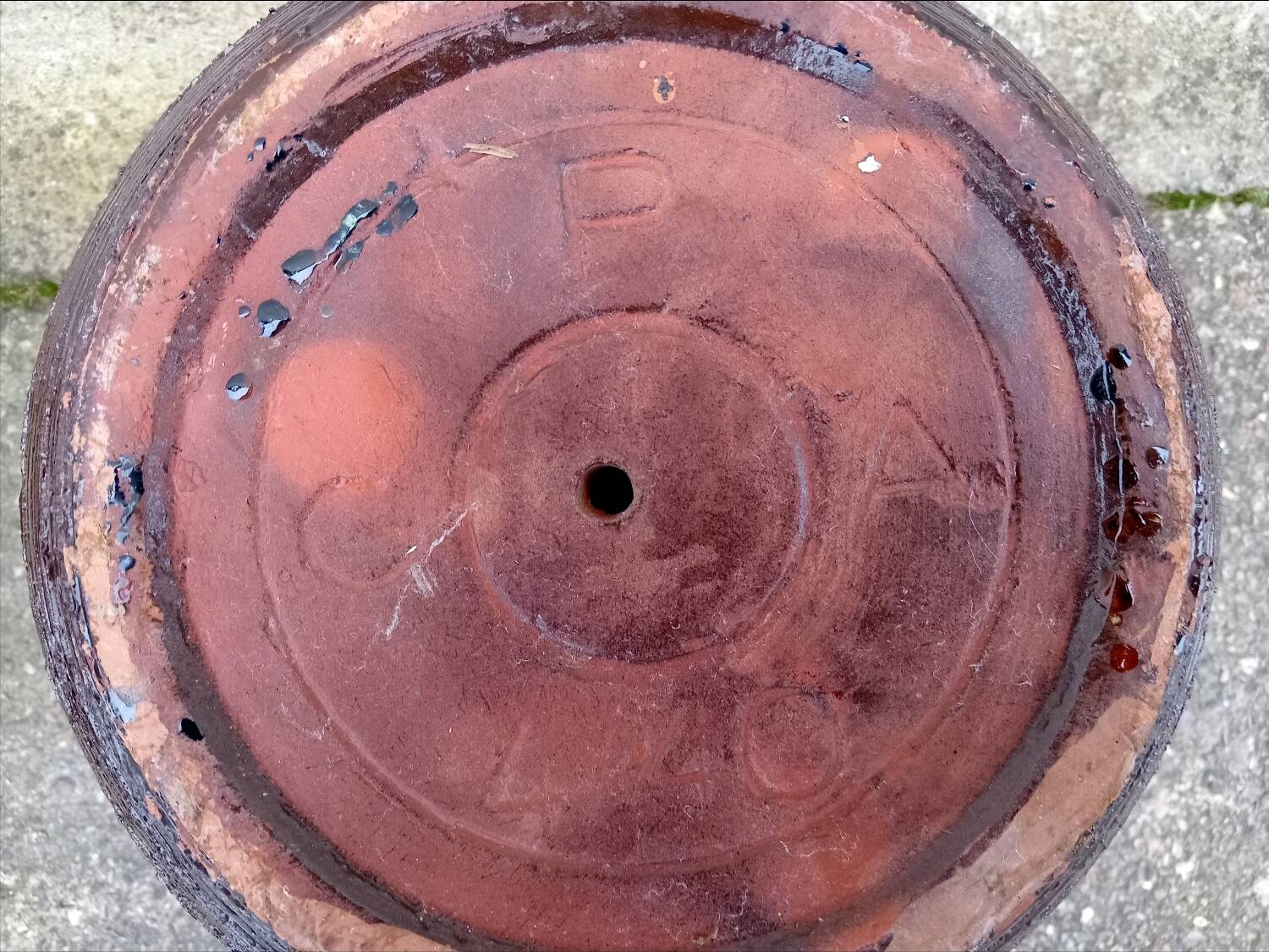 Old vintage ceramic flower pot