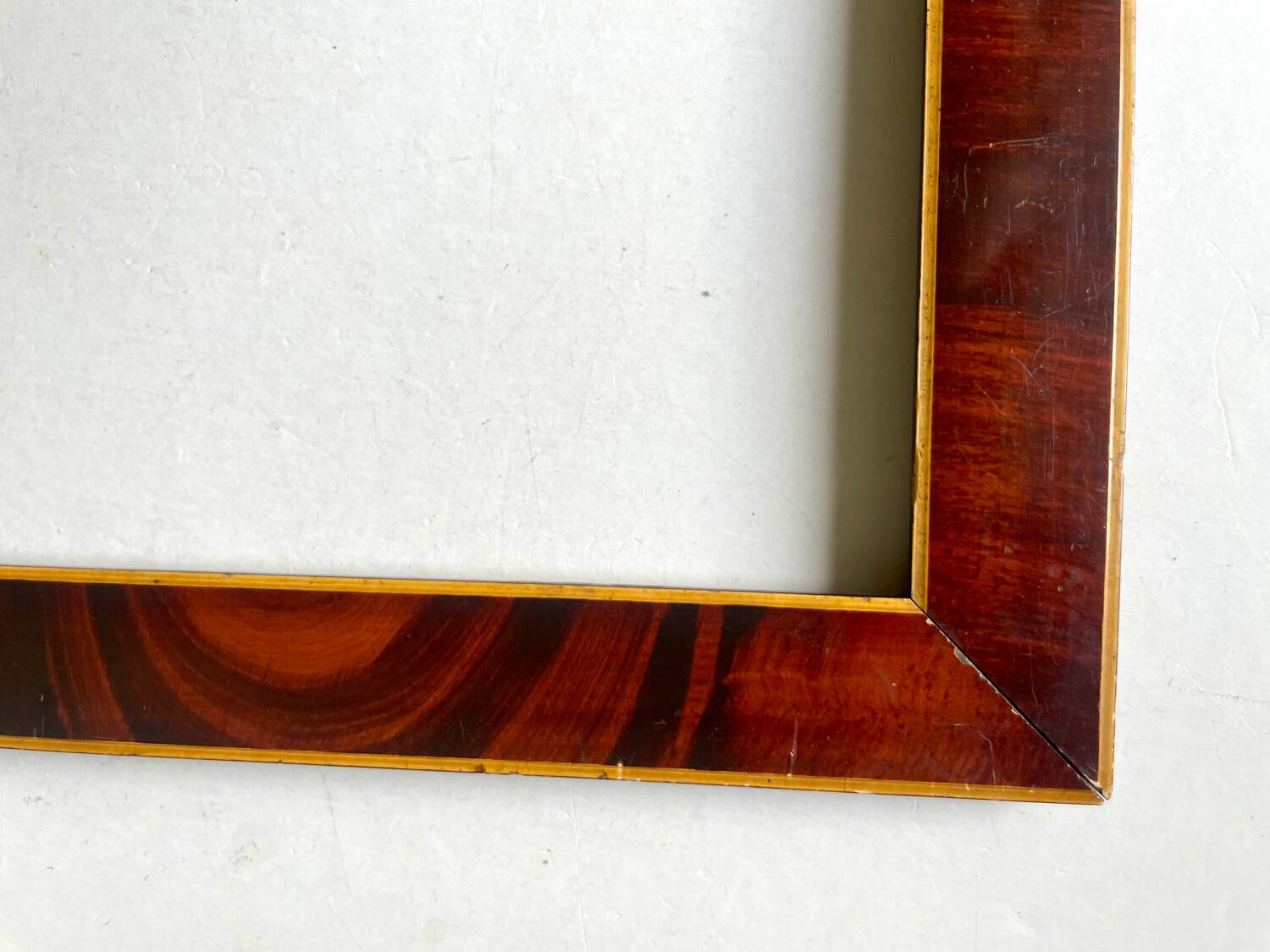 Antique Wooden  Frame intarsia borders 26.5 cm x 22.5  cm