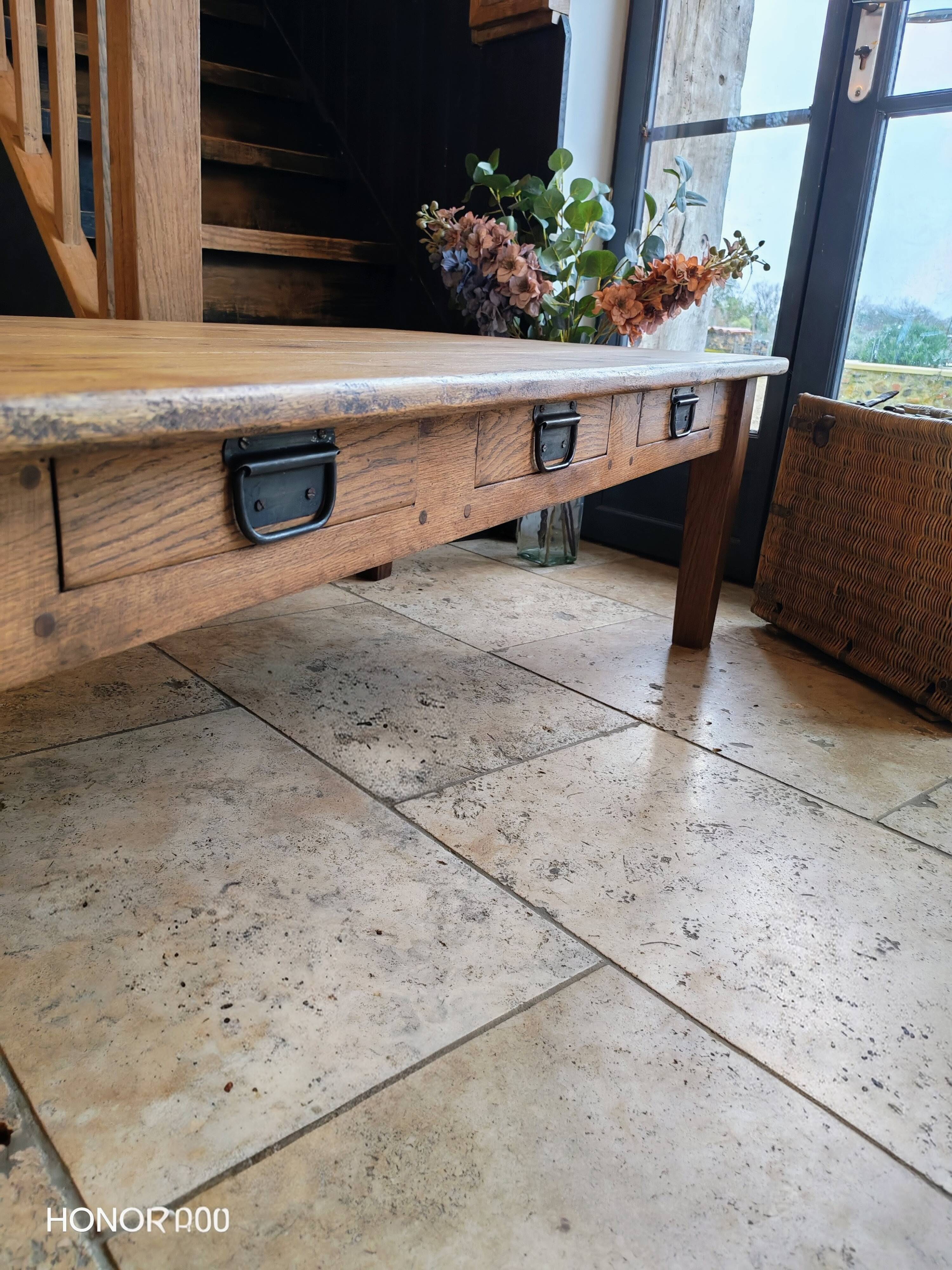 Solid oak coffee table