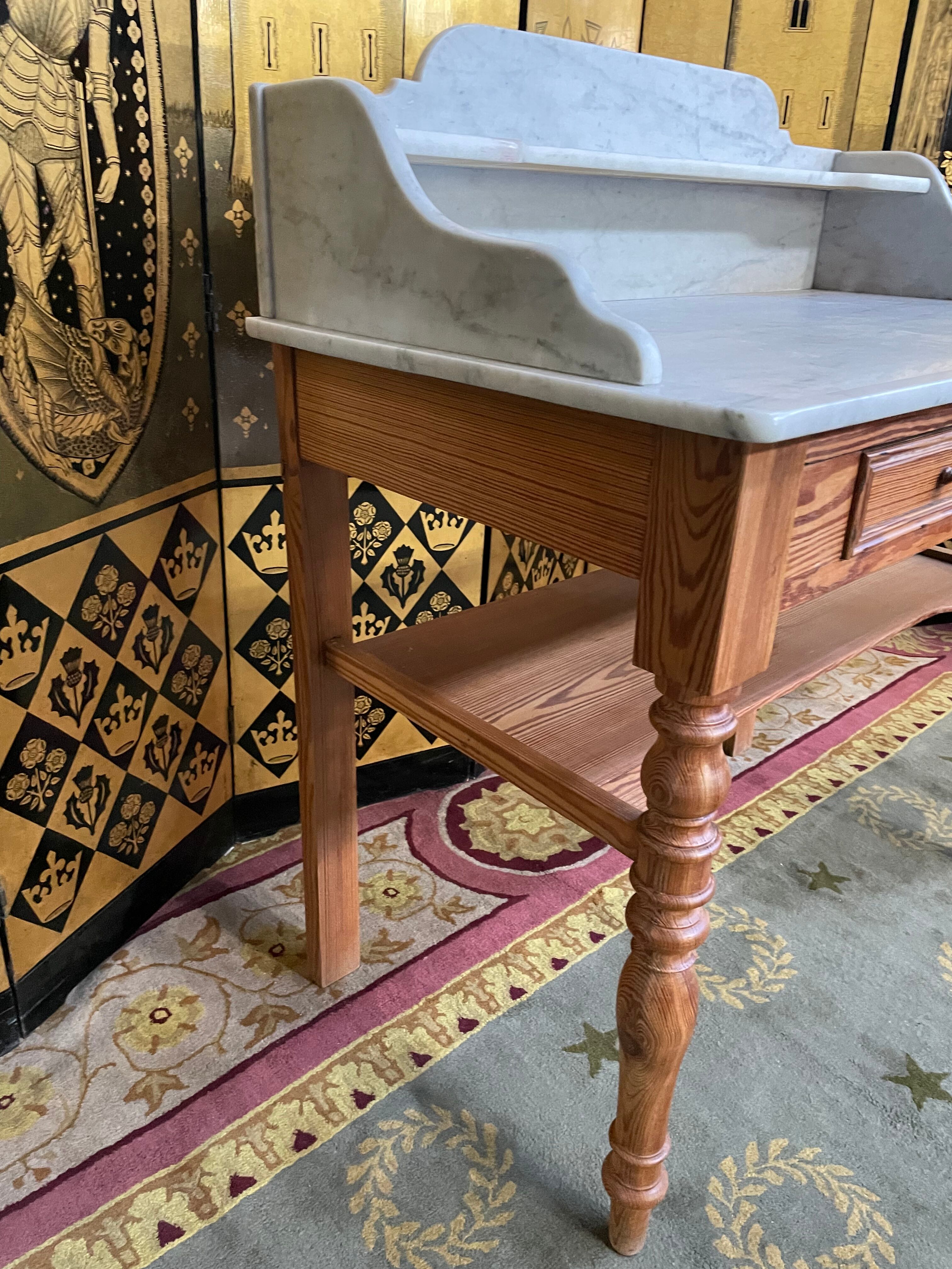Toilet table - Louis Philippe dressing table in fir and marble