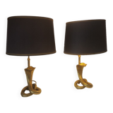 Full Brass Cobra Table Lamps
