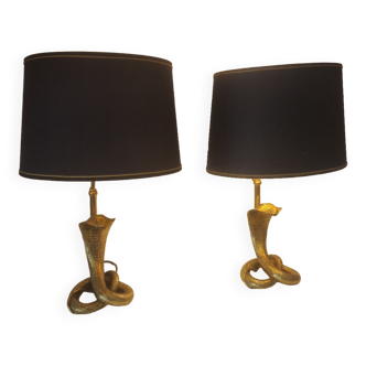 Full Brass Cobra Table Lamps