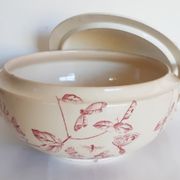 Soup pattern "Chevrefeuille" iron earth, Salins, porcelain