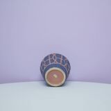 vintage matt blue & brown drawing West Germany vase Bay