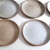 Six stoneware dessert plates, 70s