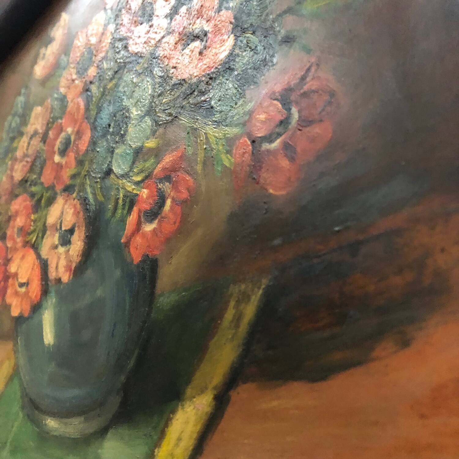 Oil on panel bouquet of tulips