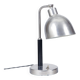 Art Deco Table Lamp in Nickel-Plated Steel and Oak, Czech, 1920s