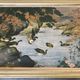 Ancien tableau avec décor d'estampe polychrome de canards dans la nature