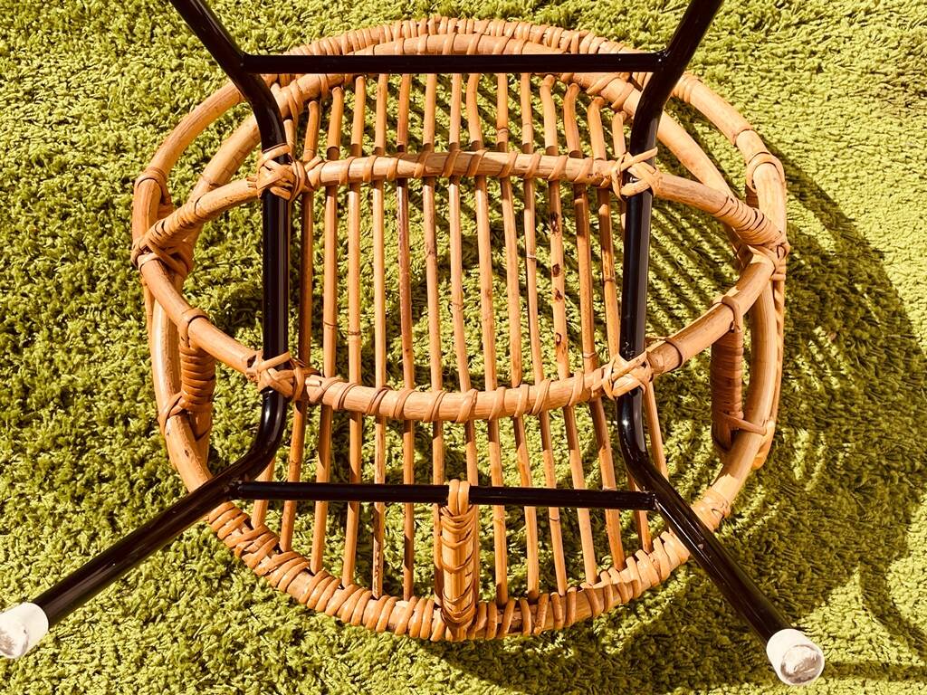 Pair of lounge rattan armchairs by D. Van Sliedregt / R. Noordwolde. Vintage