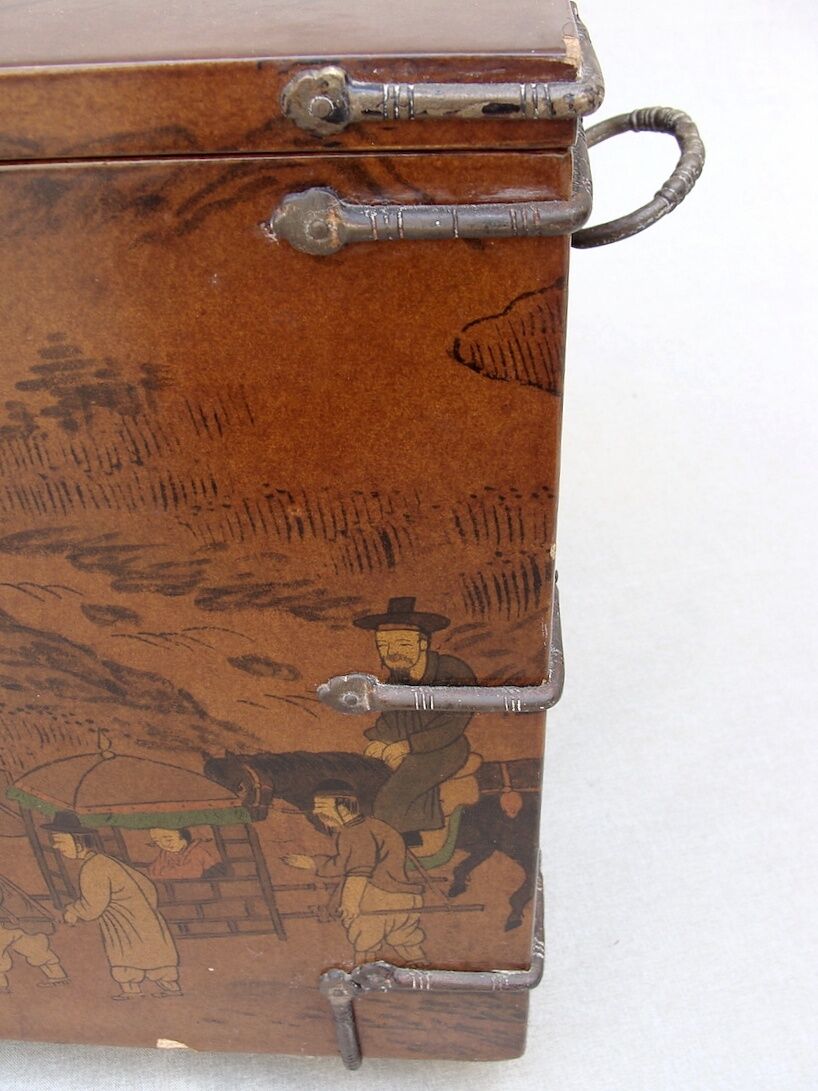 Vintage wood and metal chest