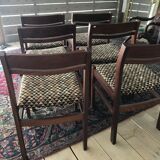 Series of six teak chairs