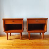 Paire de tables de chevet scandinave Vintage 1960