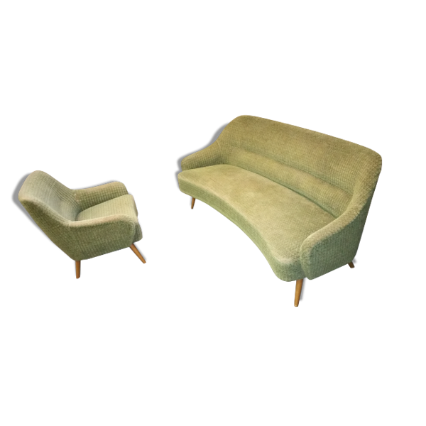 Set Canapé ARC EGG et un fauteuil années 50/60 vintage
