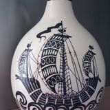 Large Henri Delcourt earthenware lamp base