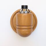 Pair of pine and opaline wall lights