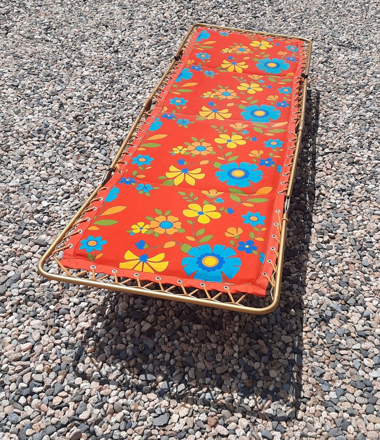 Vintage foldable camping camp bed