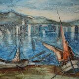 Ticket “Port in the Mediterranean” (La Ciotat?) HSP painting