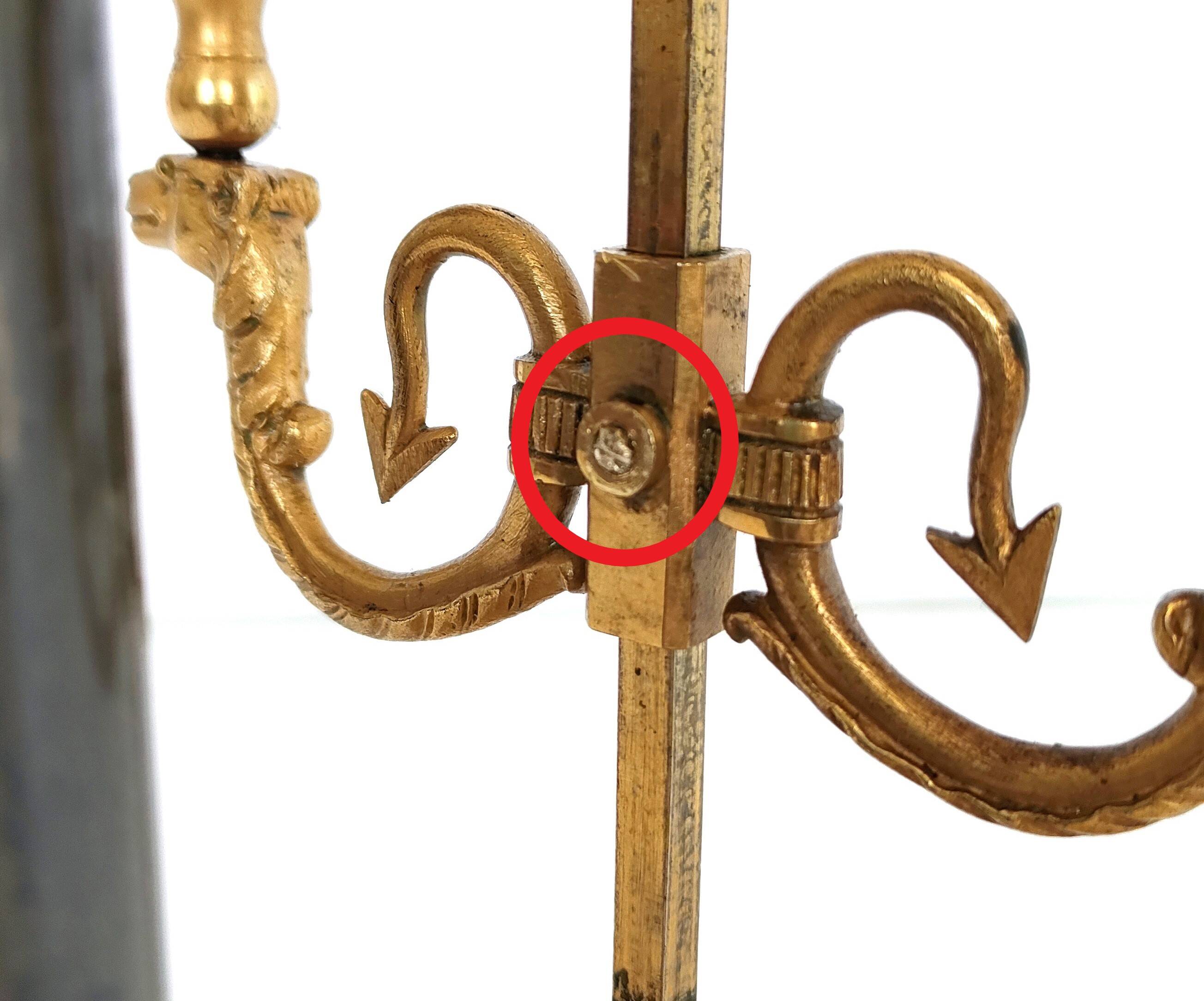 Chandelier with the Fan, the Griffins and the Rooster - Louis XVIII - Gilded brass