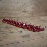 10 ceramic knife holders in burgundy duck with gold edging