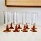 Lot de 8 flûtes champagne vintage verre ambré