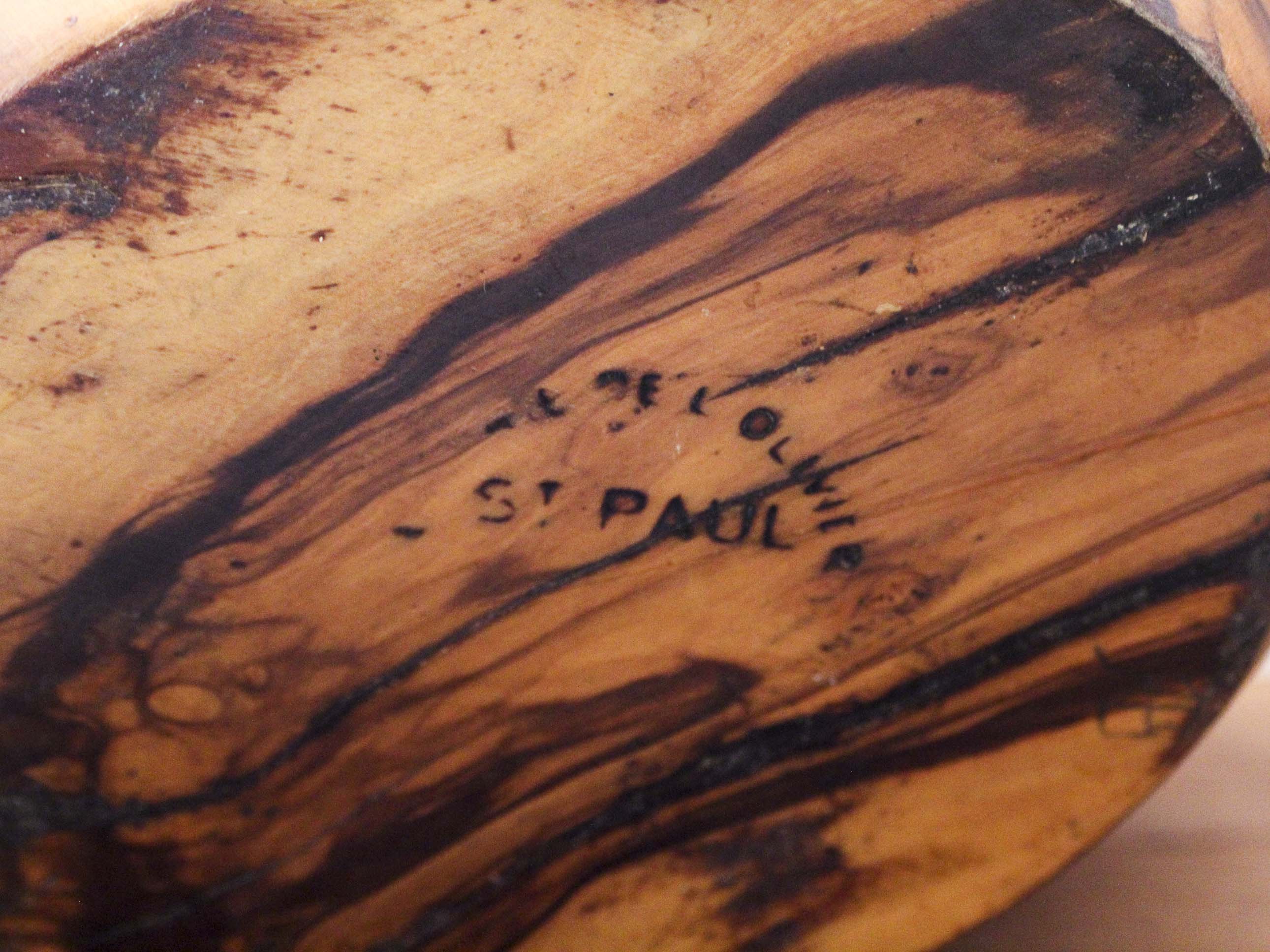 Saladier vintage en bois d'olivier Saint Paul
